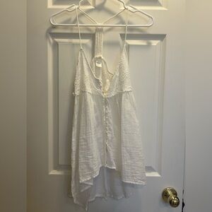 H&M White tank with floral accents